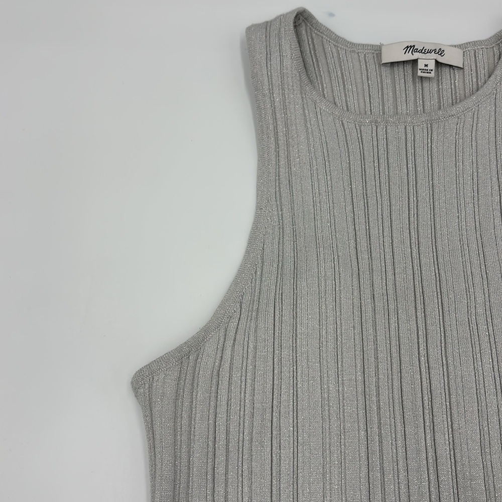 Madewell Signature Shimmer Knit Cutaway Sweater Tank - Picture 3 of 6